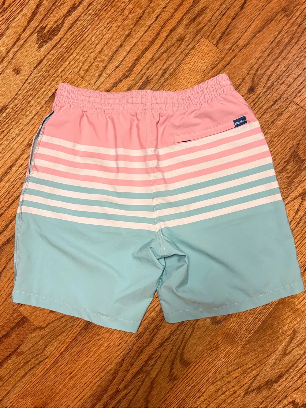 chubbies Pink & Light Blue Striped swim shorts